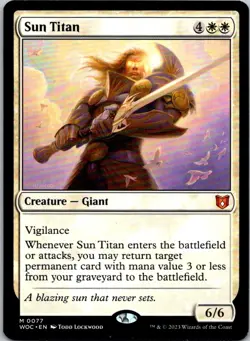 Magic the Gathering HP Sun Titan Wilds of Eldraine Commander MTG Free Shipping! - Image 1