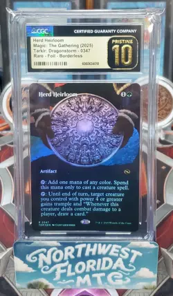 MTG - CGC Pristine 10 - Tarkir: Dragonstorm - Herd Heirloom (Foil) Borderless - Image 1