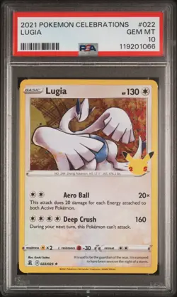 2021 POKEMON CELEBRATIONS #022 LUGIA PSA 10 - Image 1