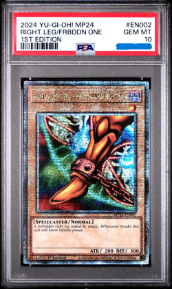 Yugioh PSA 10 RIGHT LEG OF THE FORBIDDEN ONE MP24-EN002 25TH ANNIVERSARY QCR - Image 1