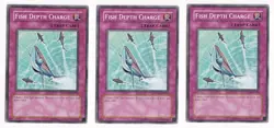 3x Fish Depth Charge - TDGS-EN078 - Common - Yugioh Playset - Near Mint - Image 1