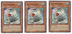 YUGIOH FLIP FLOP FROG CRMS-EN029 COMMON 1ST ED LP x3 Playset 3x - Image 1