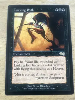 LURKING EVIL - MTG Magic the Gathering Card - Urza's Saga - Rare - Image 1