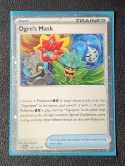 cosmos holo Ogre's Mask 159/167 Pokemon card SV Twilight Masquerade uncommon NM - Image 1