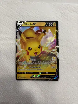 Pikachu V Pokemon Card - 2020 Ultra Rare Full Art - NM - Holo Foil Shine - Image 1