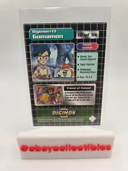 Digimon Monster Holo Card 16 of 34 Gomamon DP 250 Rookie Digimon #13 - Image 2
