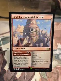 0285 Lindblum, Industrial Regency Final Fantasy MTG Card Rare FIN FFIX Land Town - Image 1