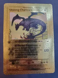 Near Mint 1st Edition Gold Foil Shining Charizard 107/105 Pokemon Card - Image 1
