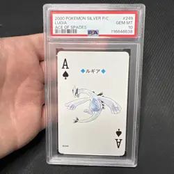 Lugia PSA 10 Pokemon Silver Version Playing Card Ace of Spades 249 LowPop Poker - Image 1