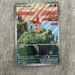 !!NEW!! Black bolt White flare Pokemon JUMBO JUMBO full art Victini promo card! - Image 1