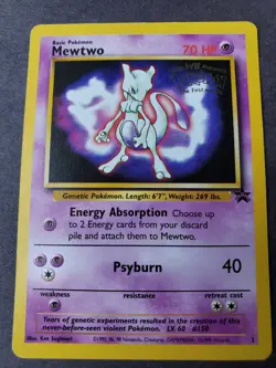 Excellent Condition Mewtwo Gold WB Stamp #3 Black Star Promo Pokemon Card - Image 1