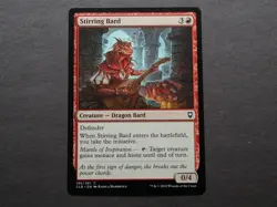 2022 MTG Creature "Stirring Bard" NM+ Magic Card #195 CLB BUFFS ATTACKERS - Image 1
