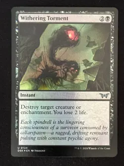 1x MTG Withering Torment (Foil) - Duskmourn: House of Horror (DSK) #124 - Magic - Image 1