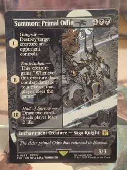 0365 Summon: Primal Odin Rare FFXIV Borderless Final Fantasy MTG NM Card FFV FIN - Image 1