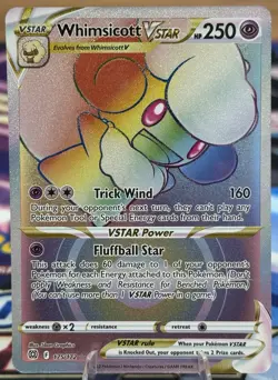 Whimsicott VSTAR 175/172 Brilliant Stars Rainbow Secret Ultra Rare Pokemon TCG - Image 1