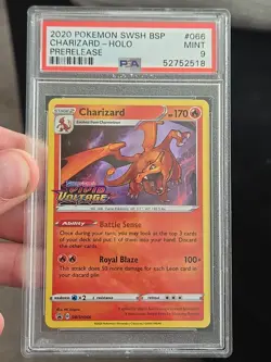 PSA 9 Mint Charizard Holo Prerelease Black Star Promo #066 Pokemon Vivid Voltage - Image 1