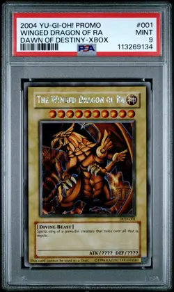Yugioh Dawn of Destiny Xbox DOD-001 PSA 9 Winged Dragon Of Ra Secret Rare - Image 1