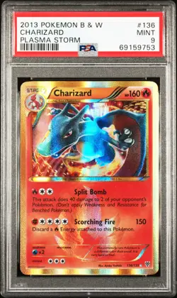 2013 POKEMON B&W PLASMA STORM #136 CHARIZARD PSA 9 - Image 1