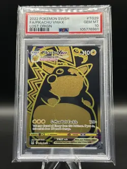 2022 Pokemon SWSH Full Art Pikachu VMax Lost Origin #TG29 PSA 10 - Image 1