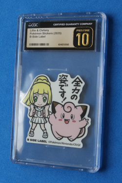 2025 POKEMON STICKERS LILLIE & CLEFAIRY B SIDE LABEL CGC PRISTINE 10 - Image 1