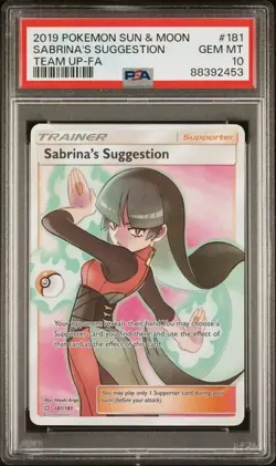 2019 POKEMON SUN & MOON TEAM UP SABRINA'S SUGGESTION #181 PSA 10 GEM MINT - Image 1