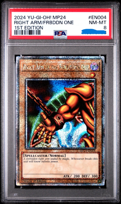 Yugioh PSA 8 RIGHT ARM OF THE FORBIDDEN ONE MP24-EN004 25TH ANNIVERSARY QCR - Image 1