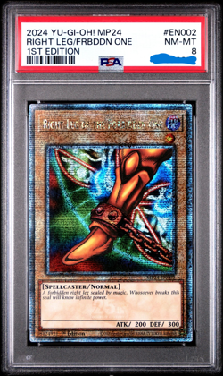 Yugioh PSA 8 RIGHT LEG OF THE FORBIDDEN ONE MP24-EN002 25TH ANNIVERSARY QCR - Image 1