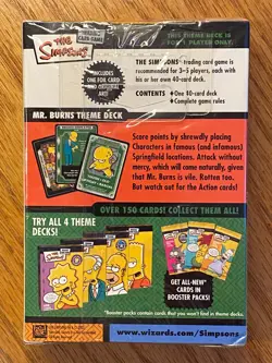 The Simpsons Trading Card Game Mr. Burns 1 Player Theme Deck Factory New - Image 2