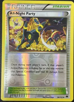 All-Night Party 96/122 XY Breakpoint Reverse Holo Pokemon Card NM - Image 1