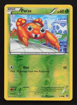 Paras 1/162 XY BREAKthrough Reverse Holo Nm/VLP Pokemon Card - Image 1