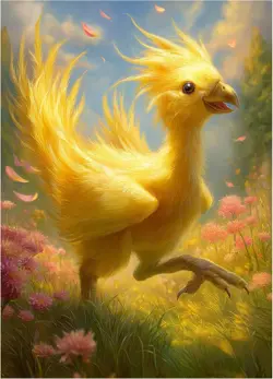 100 MTG Card Sleeves with 100 Inner Sleeve, Textured Back Art Chocobo - Image 1