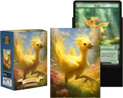 100 MTG Card Sleeves with 100 Inner Sleeve, Textured Back Art Chocobo - Image 2