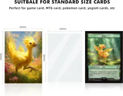 100 MTG Card Sleeves with 100 Inner Sleeve, Textured Back Art Chocobo - Image 3