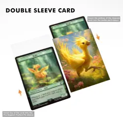 100 MTG Card Sleeves with 100 Inner Sleeve, Textured Back Art Chocobo - Image 4