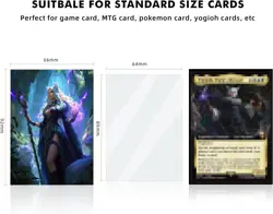 100 MTG Card Sleeves with 100 Inner Sleeve, Textured Back Art Cat Warlock - Image 3