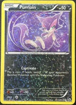 Purrloin RC13/RC25 Legendary Treasures Radiant Collection 2013 Pokemon Card LP - Image 1