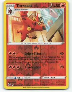 Torracat 031/195 reverse holo, Silver Tempest Pokemon TCG Card NM - Image 1
