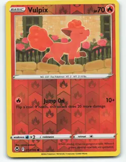 Vulpix 017/195 reverse holo, Silver Tempest Pokemon TCG Card NM - Image 1