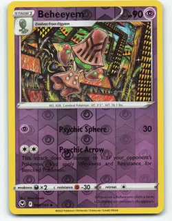 Beheeyem 080/195 reverse holo, Silver Tempest Pokemon TCG Card NM - Image 1