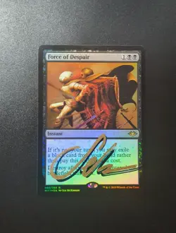 MTG Artist Signed Force of Despair Foil Modern Horizons Magic EDH - Image 1