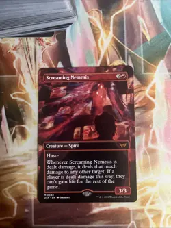 MTG Screaming Nemesis-M 348-BORDERLESS-DUSKMOURN: House of Horror-Regular Card - Image 1