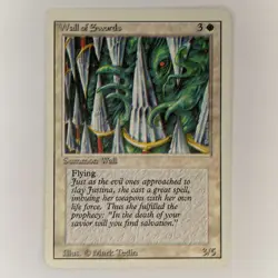 MISPRINT BLURRED TEXT WALL OF SWORDS REVISED EDITION MP MTG - Image 1
