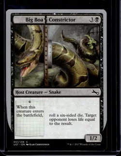 Big Boa Constrictor Unstable LP Black Common MAGIC MTG CARD - Image 1