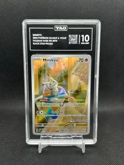 Pokemon Paldean Fates Mimikyu Pokemon Center ETB Promo - TAG GEM MINT 10 - Image 1