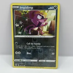 Pokemon TCG Sword & Shield: Brilliant Stars Impidimp 092/172 Reverse Holo - Image 1