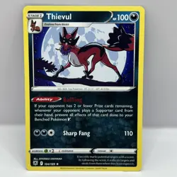 Pokemon TCG Sword & Shield: Astral Radiance Thievul 104/189 Pack Fresh - Image 1