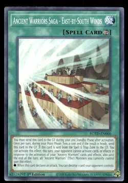 Yugioh TCG Ancient Warriors Saga East By South Winds 2020 1st Edition - Image 1