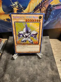 Yugioh Elemental HERO Neos (Chibi Art) BLMM-EN003 Secret Rare 1st Ed Near Mint - Image 1