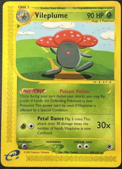 Vileplume 69/165 Expedition E-Reader Rare Pokemon Card NM - Image 1