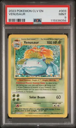 PSA 9 Venusaur #003 2023 Pokemon CLV Classic Card Game 115936056 - Image 1
